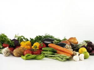 Variety of fresh vegetables of many colors